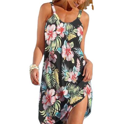 China 2022 summer washable plus size swimsuit beach city leisure new printed women's A-linirt swimwear and beach wear beach dress for sale