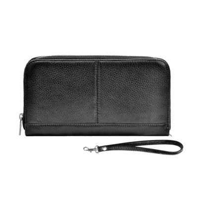 China RFID Black Leather Purse Wallet For Men's Large Capacity Men's Wristband Men's Long Wallet Custom Wallet for sale