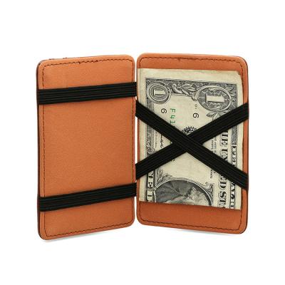 China RFID Customized Leather Magic Wallet Money Clip Factory Customized Magic Leather Men Wallet for sale