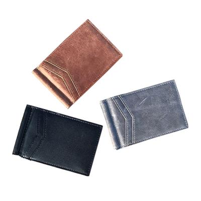 China Leather RFID Blocking Leather Bifold Wallet Slim Quick Suction Clip Minimalist Front Pocket Wallet Customize Wallet Money Clip Inside for sale