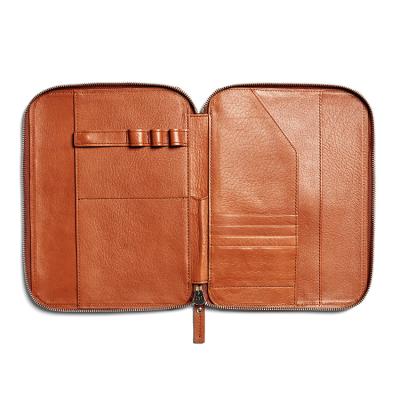 China New Style RFID Genuine Leather Folder Bag OEM Cow Leather Passport Wallet Multifunctional Traveler Leather Wallet for sale