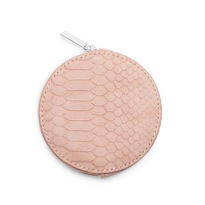 China RFID Copy Boa Texture Leather Zipper Coin Purse Female Luxury Python Leather Round Wallet Customize Coin Pocket for sale