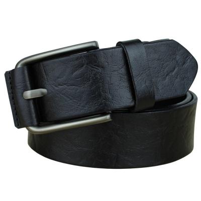 China Genuine Cowhide Leather Belt Customize Pin Buckle Belt Vintage Cowhide Leather Alloy Buckle Men's Belt for sale