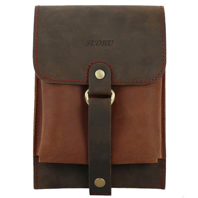 China OEM factory waterproof phone bags GENUINE LEATHER mobile phone bag and case business fashion hold belt bag for sale