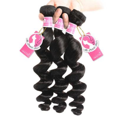 China Loose Wave Malaysian Virgin Hair Bundles Human Hair Weave 8A Natural Black for sale