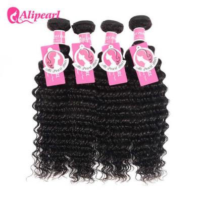 China Brazilian Virgin Remy Hair 4 Bundles Deep Wave , 8A Curly Hair Bundle Deals for sale