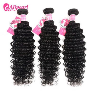 China Deep Wave Malaysian Virgin Hair Bundles 8A Human Hair Weave Extensions for sale