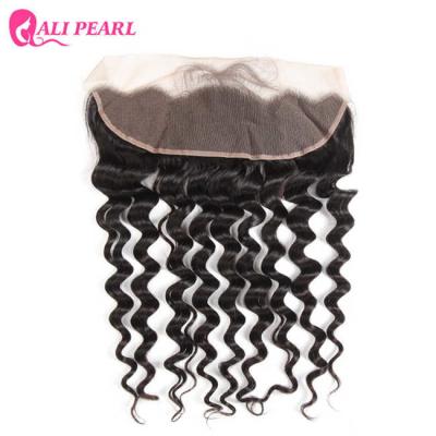 China 13×4 Lace Frontal Closure With Baby Hair , Loose Deep Wave Lace Closure for sale