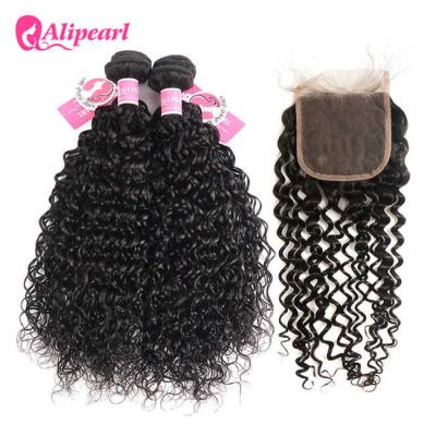 China Brazilian Natural Wave Human Hair Bundles With Closure No Shedding Healthy for sale