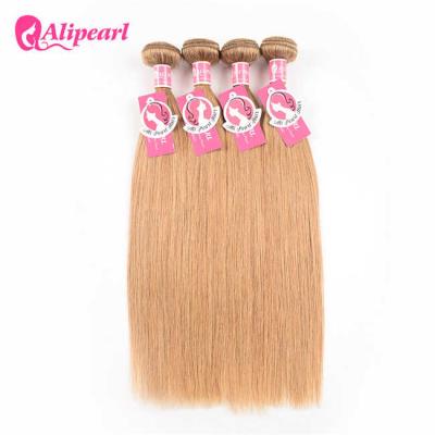 China Straight Brazilian Human Hair Weave 4 Bundles #27 Honey Blonde Color for sale