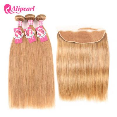 China Straight Brazilian Ombre Hair Weave Bundles 27 Color With Lace Frontal Closure for sale