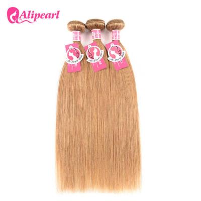 China Color 27 Straight Honey Blonde Brazilian Hair 3 Bundles No Shedding for sale