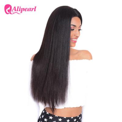 China Brazilian Silky Straight Human Hair Lace Front Wigs 12-22 Inch Natural Black Color for sale