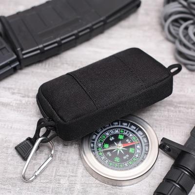 China Outdoor Activities Molle Front Pocket Wallet With Zippers 1000D Nylon Minimalist EDC Wallet Small Coin Purse Change Pouch With ID Window for sale