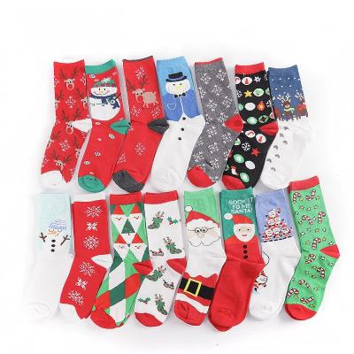 China 2021 Breathable Christmas Trend Ladies Socks Cotton/spandex Colorful Winter Socks For Women Christmas Socks Bulk for sale