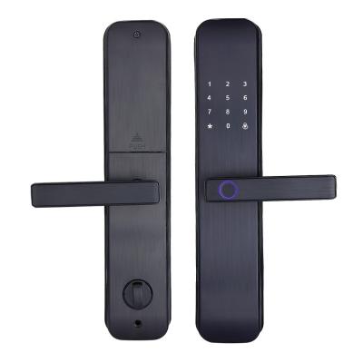 China TuyaAPP home life wifi fingerprint smart card password RFID office apartments hotel smart door lock, for hotel apartment home office lock for sale