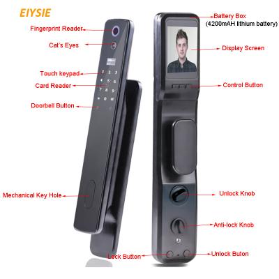 China Home Security High Quality Cheap Price Auto Digital Fingerprint System Biometric Door Lock With Camera for sale