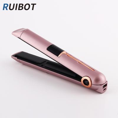 China Mini Wireless Flat Iron Rechargeable Travel Outdoor Portable Cordless Hair Straightener with USB Cord for sale