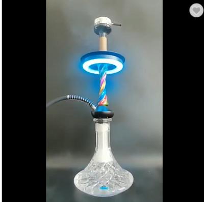 China Luxury Hot Selling Russian Shisha Smoking Hookah With Colorful LED Ring Lamp For Coffee Bar And Living Room for sale