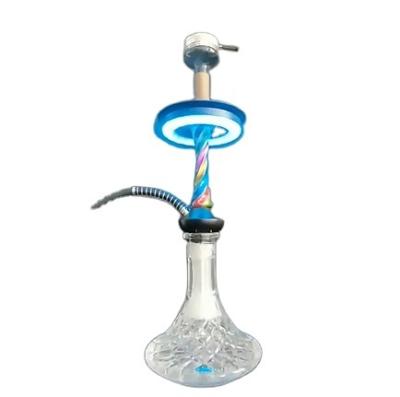 China Luxury Hot Sale High Quality Russian Shisha Smoking Hookah With Colorful LED Ring Lamp For Coffee Bar And Living Room for sale