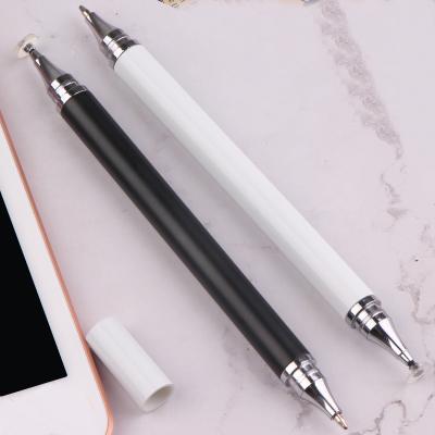 China Hot Selling Soft Writing 2 in 1 Disc Tablet Capacitive Stylus Pen With Ballpoint for sale