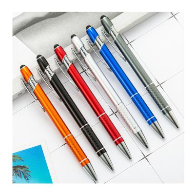 China Smooth Writing 6 Color Promotional Custom Stylus Pen Metal Ball Pen With Stylus for sale