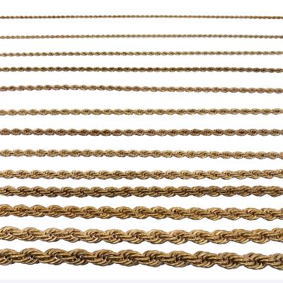 China Factory Price Chinese Raw Copper Chain Bracelets Rope Twist Gold Chain For Jewelry Making for sale