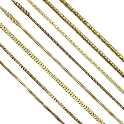 China Bracelets wholesale cheap price copper material gold box chain for necklace jewelry for sale