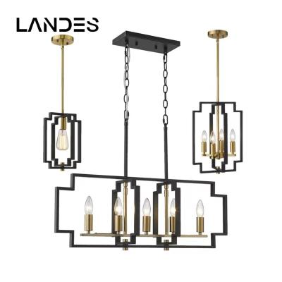 China Farmhouse Rustic Luxury Gold Dining Room Restaurant Bedroom Kitchen Island Hanging Industrial Iron Metal Vintage Black Chandeliers Pendant Lights for sale