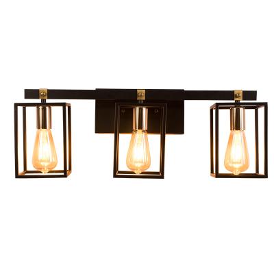 China Industrial Modern Decorative Retro American Style Designer E26 Vintage Golden Cafe Bar Bedside Living Room Bedroom Black Iron Wall Lamps for sale