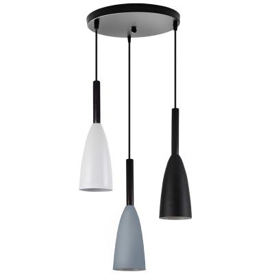 China Industrial Decorative Minimalist Bedroom Black White Grey Nordic Dinning Room Kitchen Island Wooden Metal Iron Single Pendant Light for sale