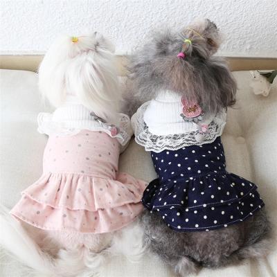 China Fashion Adorable Dog Clothes Soft Princess Skirt Fleece Winter Pet Clothes Viable Dress CWYF-044 for sale