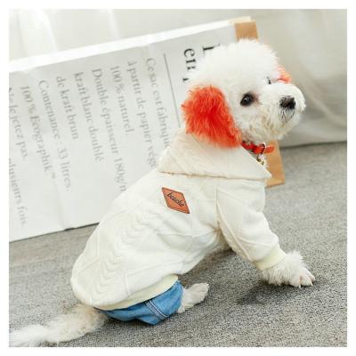 China Winter Selling Sustainable Warm Warm Pet Sweater Cute Dog Clothes White Dog Hoodie for sale