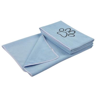 China IFPG-013 Microfiber Sustainable Ultra Absorbent Pet Towel With Embroidered Paw Print 30