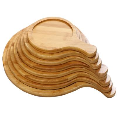 China Sustainable Eco-Friendly Square Round Wood Rectangle Wooden Pallet Pizza Stone With Handle For Home Birthday Easter for sale