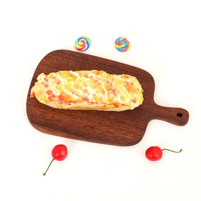 China Single Sustainable Solid Round Wood Rectangle Square Style Stone Chopper Wooden Serving Tray For GRILL Grilling Kitchen Baking for sale