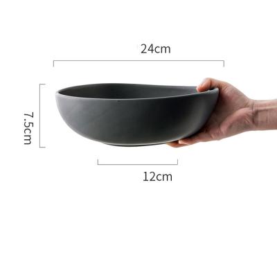 China Durable Matte Porcelain Microwave For Catering Porcelain Bowl Cereal Nordic Restaurant Hotel for sale