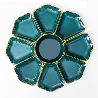 China Sustainable Ceramic Luxury Blue Multicolor Square Round Rectangle Porcelain Tableware Irregular Appetizer Brown For Parties Events Wedding for sale