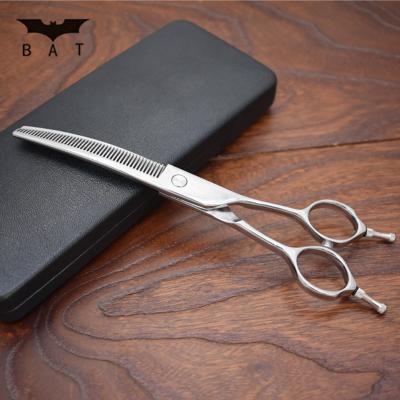 China CT-6545 Hot Sale Japanese stainless steel 440C 6.5 inch curvy thinner hair scissors for sale