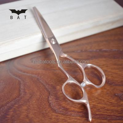 중국 RZL-55Z Rose-gold Professional Hitachi SUS 440C 5.5 inch hair cutting scissors lefty handed scissors for beauty 판매용