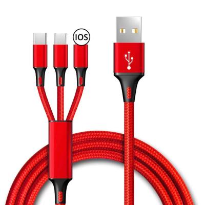 China Dropshipping Durable Strong Aluminum Wholesale 3 in 1 Fast Charging Micro USB Data Charger Cable For Type C Data iPhone Android Cable for sale