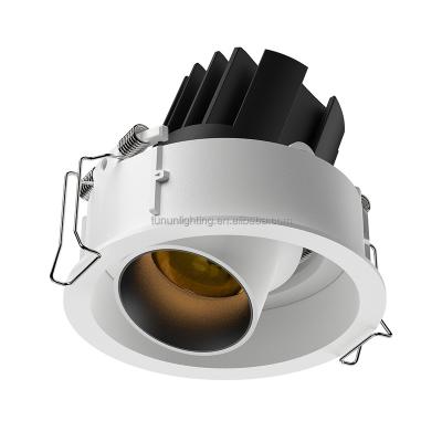 China TUNUN Modern Wholesale Round IP44 Aluminum Ceiling Recessed Adjustable CE Rohs High CRI95 15W COB Downlight Anti-Glare Mini Spot Light for sale