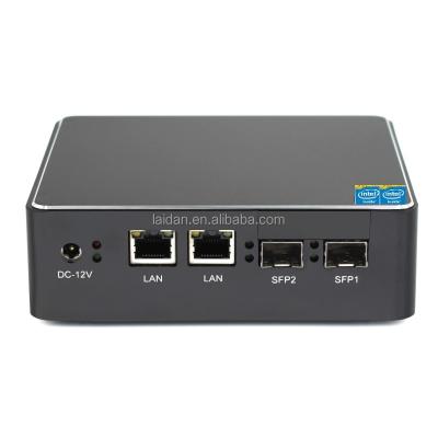 China Business Desktop Barebone System Quad Core j1900 Fanless Mini PC With 2SFP 2 Port Ethernet VGA USB for sale