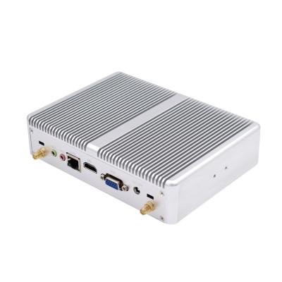 China No Core i3 6100u Fanless Dual Core Mini PC Desktop Computer With Automatically One Gigabyte LAN Battery Powered Mini PC for sale