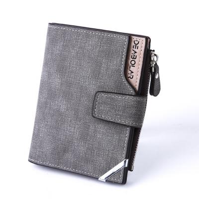 China New Wholesale Casual Pattern Men's Waterproof Running Men's Mid-Length Wallet Retro Canvas Wallet for sale