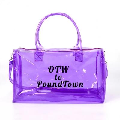 China Wholesale Customizable Clear Customizable Clear PVC Sports Jelly Color PVC Fashion Handbag Outdoor Luggage Bag for sale