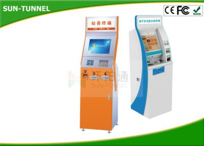 China 17 Inch All In One Card Dispenser Kiosk Self Payment With Cash Acceptor / Card Reader for sale