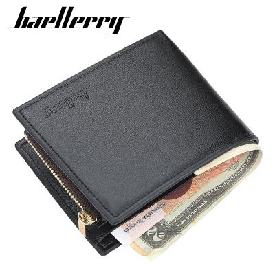 China No Money Multi Clip Baellerry Vintage Men Card Holder Male Zipper Wallet Purse for sale