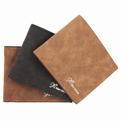 China NO MenBense 2020 Men's Casual Slim Short PU Leather Minimalist Card Holder Gentlemen Pinch Wallet for sale