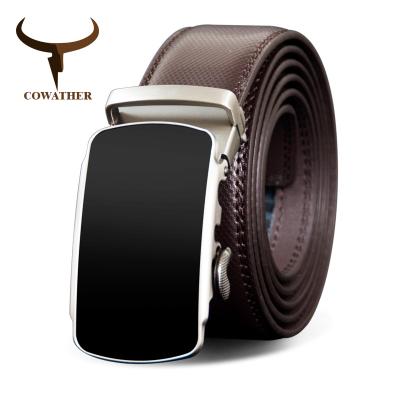 China COWATHER Fashion Men Belt Cowhide Genuine Leather Male Belts for Men Whip Leather Strap Fashion Style for sale